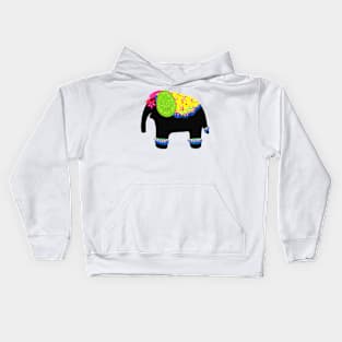 Black Circus Elephant Kids Hoodie